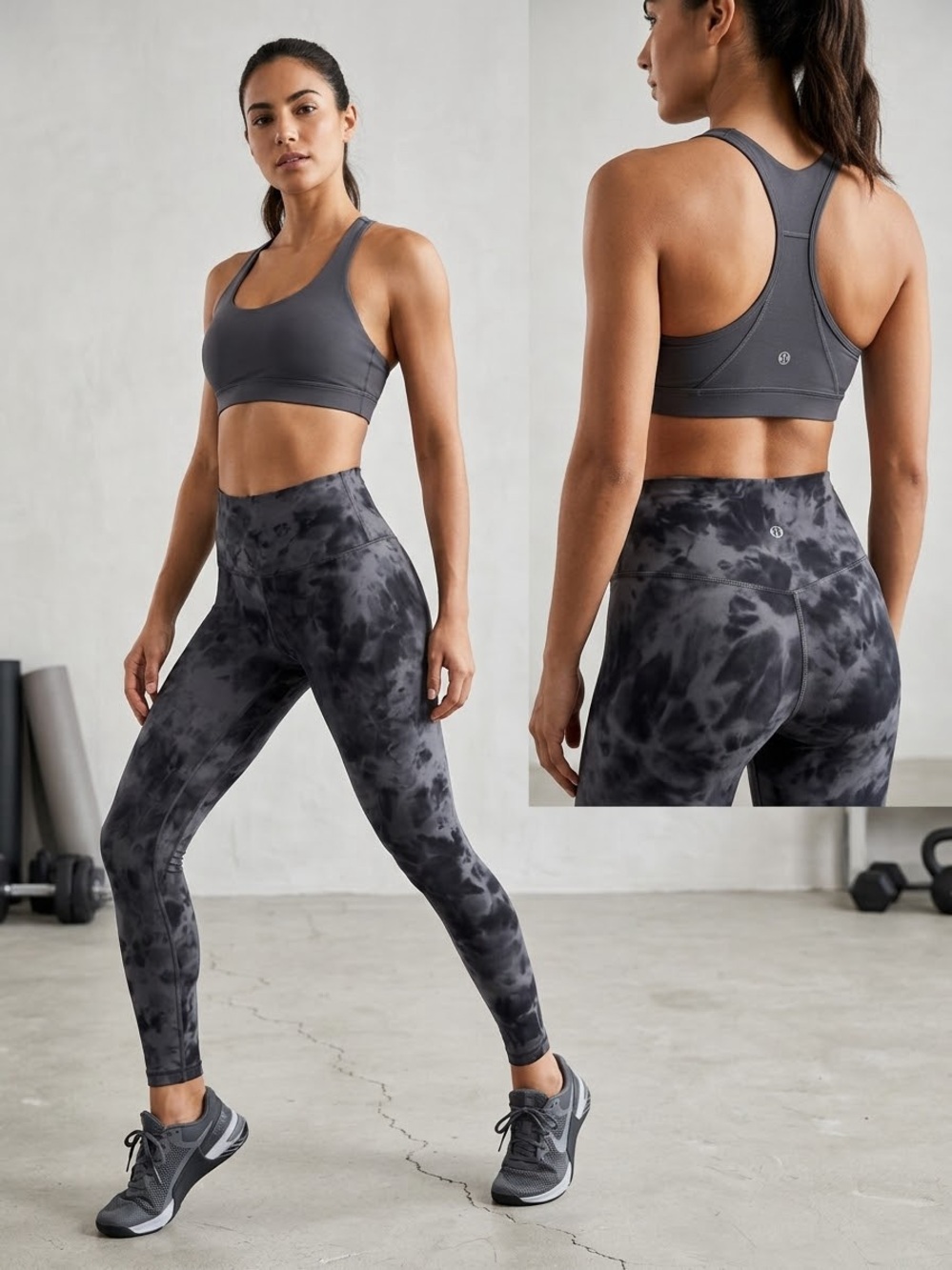 Lululemon Align High-Rise HR 25” Nulu Diamond Dye Pitch Grey Graphite Grey Size4